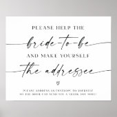 ブライダルシャワー結婚の封筒の住所 ポスター (正面)