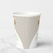 ブライダルシャワー結婚の白いドレス緑のバラ 紙コップ (右)