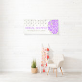 ブライダルシャワー結婚の紫のポシーの名幕 横断幕 (インサイチュ)