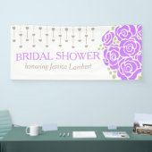 ブライダルシャワー結婚の紫のポシーの名幕 横断幕 (トレードショー)