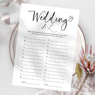 ブライダルシャワー結婚のA-Zゲーム 招待状