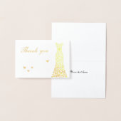 ブライダルシャワー結婚またはドレスありがとう 箔カード (ディスプレー)