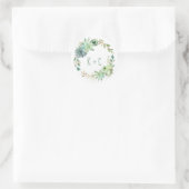 ブライダルシャワー結婚サボテンの水色 ラウンドシール (バッグ)