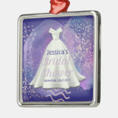 ブライダルシャワー結婚ズガウンパープル&バラ金ゴールドグラム メタルオーナメント (左)