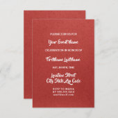 ブライダルシャワー結婚ズスウィート16thブライダルレッド 招待状 (正面/裏面)