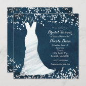ブライダルシャワー結婚ズドレスオンハンガー&紙吹雪 招待状 (正面/裏面)