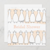 ブライダルシャワー結婚ズドレス招待状 招待状 (正面/裏面)