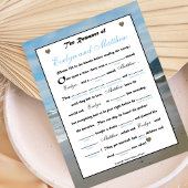 ブライダルシャワー結婚ズLibsゲーム – ビーチ