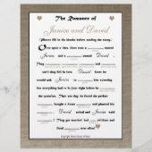 ブライダルシャワー結婚ズLibsゲーム – Burlap (正面)