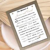 ブライダルシャワー結婚ズLibsゲーム – Burlap