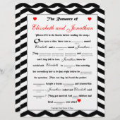 ブライダルシャワー結婚ズLibsゲーム – Chevron (正面/裏面)