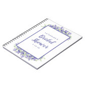 ブライダルシャワー結婚ズPeriwinkle水彩フローラ ノートブック (左側)