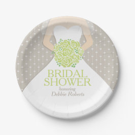 ブライダルシャワー結婚ドレスカスタム紙プレート ペーパープレート