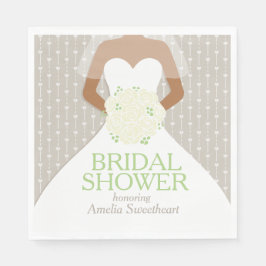 ブライダルシャワー結婚ホワイトのドレス スタンダードランチョンナプキン