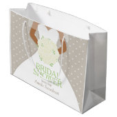 ブライダルシャワー結婚ホワイトのドレス ラージペーパーバッグ (裏面アングル)