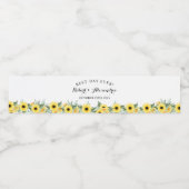 ブライダルシャワー結婚披露宴ひまわり緑 ペットボトルラベル (シングルラベル)