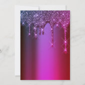 ブライダルシャワー結婚誕生日ピンクパープルドリップ 招待状 (裏面)