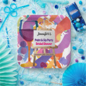 ブライダルシャワー絵を描とSIPパーティー ペーパープレート (パーティー)