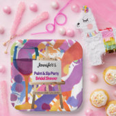 ブライダルシャワー絵を描とSIPパーティー ペーパープレート (パーティー)