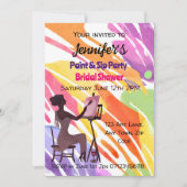 ブライダルシャワー絵を描とSIPパーティー 招待状 (正面)