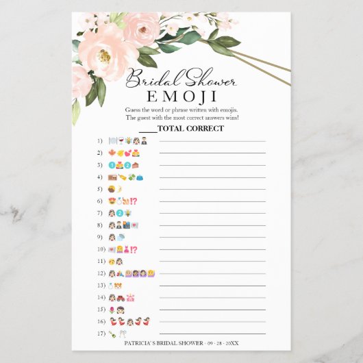 ブライダルシャワー絵文字ピンク幾何学模様 チラシ (正面)