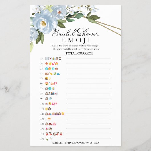 ブライダルシャワー絵文字フローラ幾何学模様 チラシ (正面)