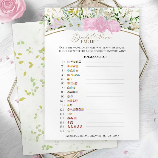 ブライダルシャワー絵文字ワイルドフラワーカード 招待状