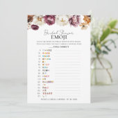 ブライダルシャワー絵文字 | 秋フローラ絵文字カード 招待状 (スタンド正面)