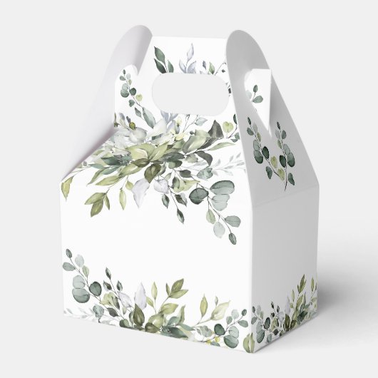 ブライダルシャワー緑エレガントの葉色 フェイバーボックス (裏面サイド)