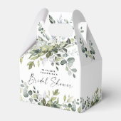 ブライダルシャワー緑エレガントの葉色 フェイバーボックス (正面サイド)