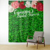 ブライダルシャワー緑色写真ブース背景 タペストリー (インサイチュ)