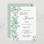 ブライダルシャワー緑色植物招待脚本 ポストカード (正面/裏面)