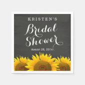 ブライダルシャワー美しいひまわりシャルボード スタンダードカクテルナプキン (正面)
