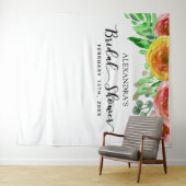 ブライダルシャワー背景 – フローラエレガントフォトブース タペストリー (インサイチュ(横))