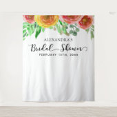 ブライダルシャワー背景 – フローラエレガントフォトブース タペストリー (正面)