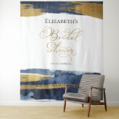 ブライダルシャワー背景 |青い水色の抽象芸術 タペストリー (インサイチュ)