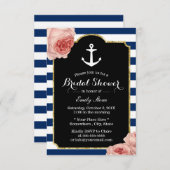 ブライダルシャワー航海のいかりヴィンテージフローラ 招待状 (正面/裏面)