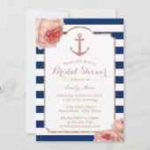 ブライダルシャワー航海のいかりヴィンテージフローラ#2 招待状 (正面)