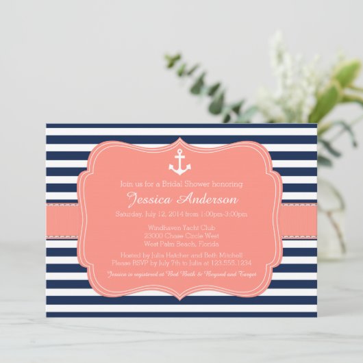 ブライダルシャワー航海の又はベビーシャワー招待状 招待状 (スタンド正面)