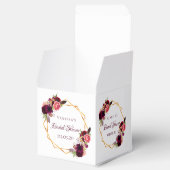 ブライダルシャワー花ブルゴーニュ金ゴールド幾何学模様 フェイバーボックス (オープン)