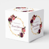 ブライダルシャワー花ブルゴーニュ金ゴールド幾何学模様 フェイバーボックス (裏面サイド)