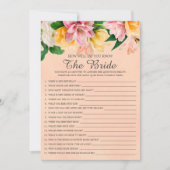 ブライダルシャワー花嫁の試合をよく知っている  招待状 (正面)