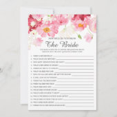 ブライダルシャワー花嫁の試合をよく知っている 招待状 (正面)