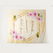 ブライダルシャワー花嫁へバブルハチ蜂ハニカム タペストリー (正面(横))