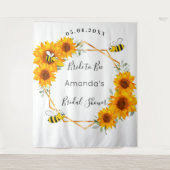 ブライダルシャワー花嫁へヒマワリ白 タペストリー (正面)