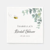 ブライダルシャワー花嫁へbee eucaluptusスクリプト スタンダードカクテルナプキン (正面)