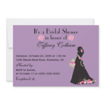 ブライダルシャワー花嫁シルエットパープル