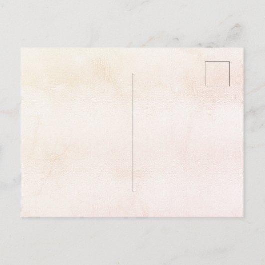 ブライダルシャワー花嫁バラ金ゴールドパンパスボホ インビテーションポストカード (裏面)