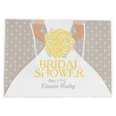 ブライダルシャワー花嫁パーソナライズされた抱き枕 ラージペーパーバッグ (裏面)