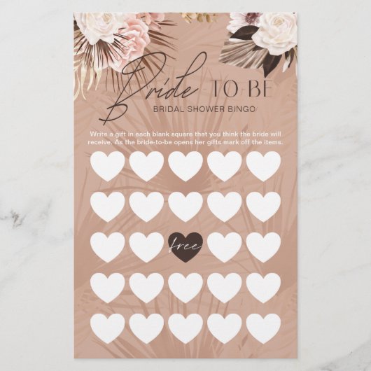 ブライダルシャワー花嫁To-Beビンゴシックボホ花模様 (正面)